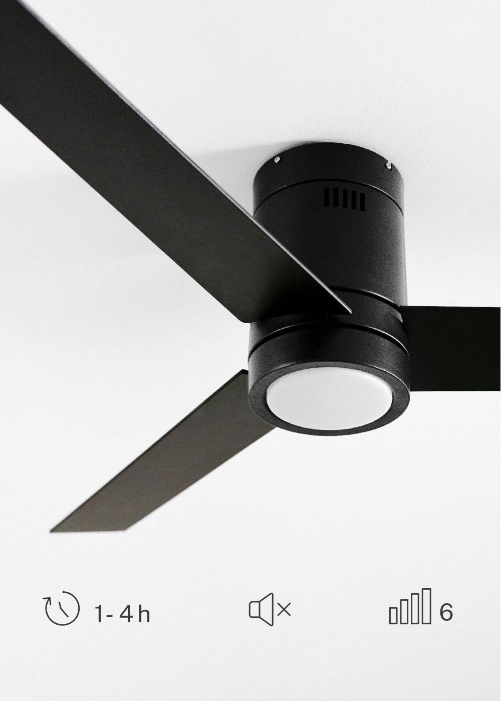 Sklum CREATE - WIND MINIMAL - Wentylator Sufitowy 40W Cichy Ø132 Cm I Oświetleniem LED 15W