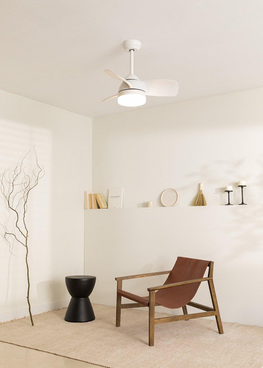 sklum CREATE - WIND ROUND - Ventilador de techo 40W silencioso Ø76 cm con luz LED de 15W