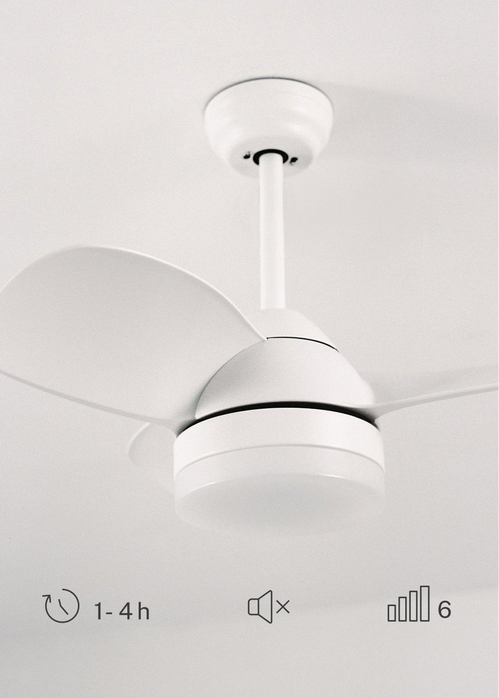 Sklum CREATE - WIND ROUND - Ventoinha De Teto 40W Silencioso Ø76 Cm Com Luz LED 15W