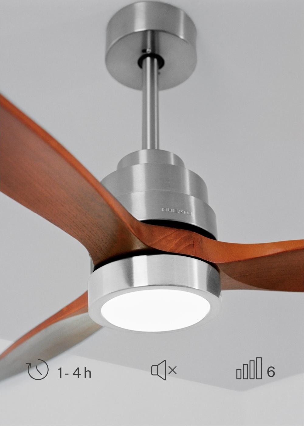 Sklum CREATE - WIND STYLANCE - Wentylator Sufitowy 40W Cichy Ø132 Cm 100% Drewna