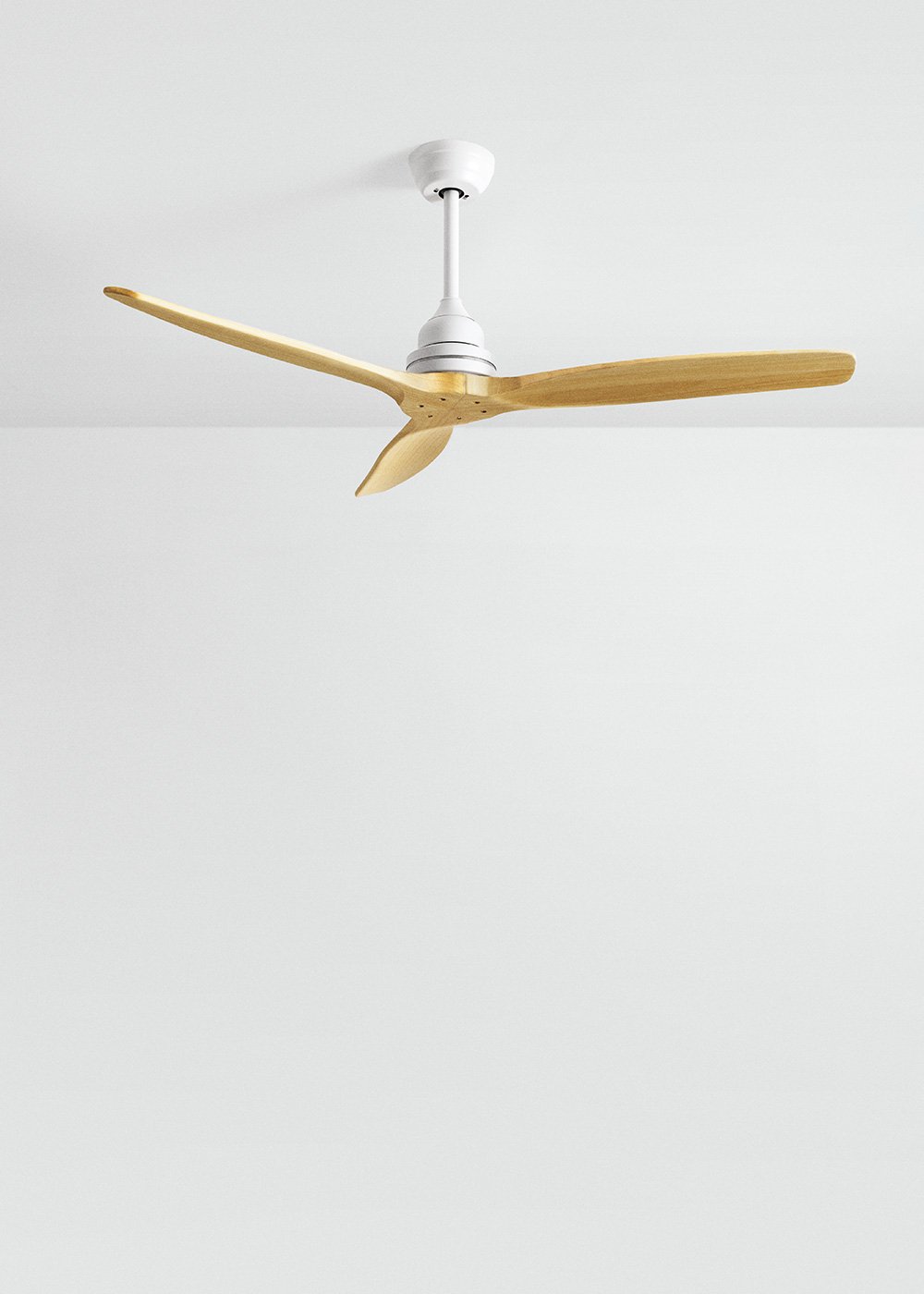 Sklum CREATE - WIND WOOD - Wentylator Sufitowy 75W Cichy Ø132 Cm 100% Drewna