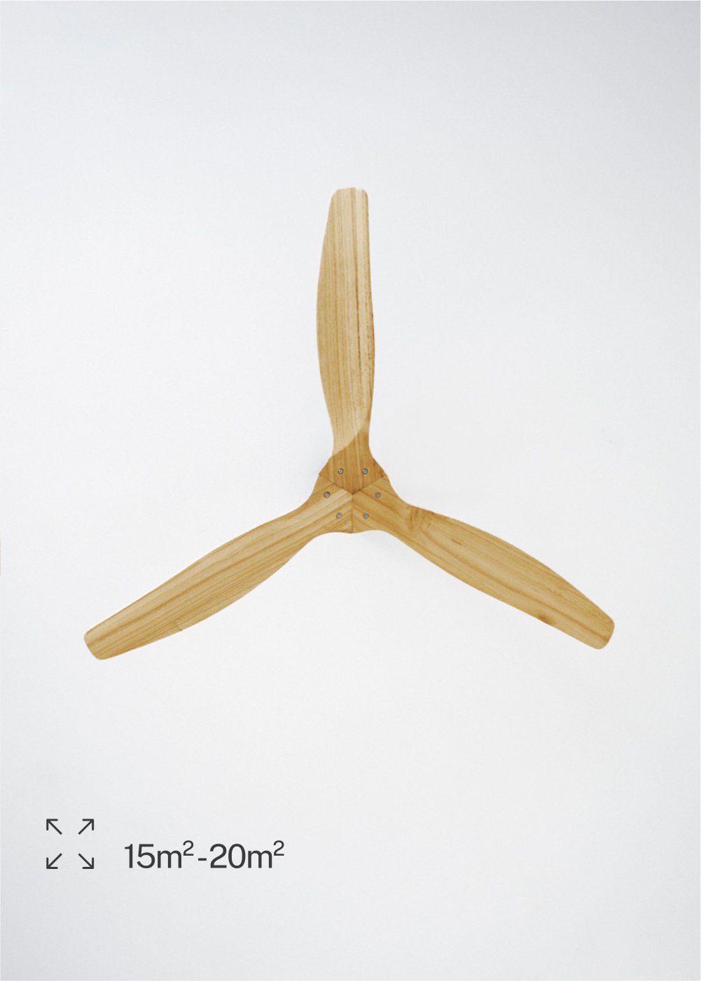 Sklum CREATE - WIND WOOD - Wentylator Sufitowy 75W Cichy Ø132 Cm 100% Drewna