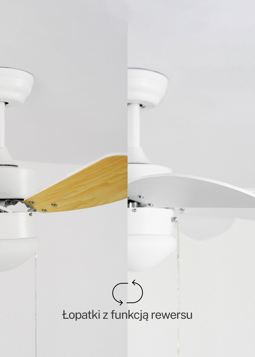 Sklum CREATE - WINDLIGHT EASY - Wentylator Sufitowy 53W Cichy Ø86 Cm