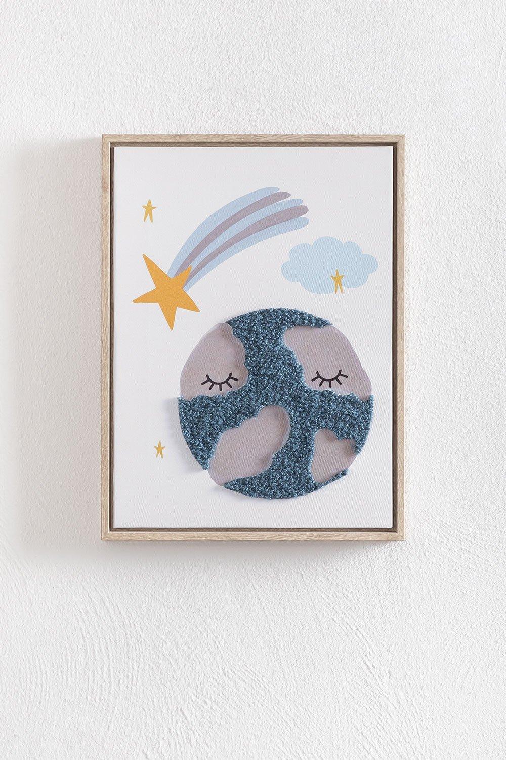 Sklum Cuadro Decorativo Con Textura Textil (30x40 Cm) Haley Kids