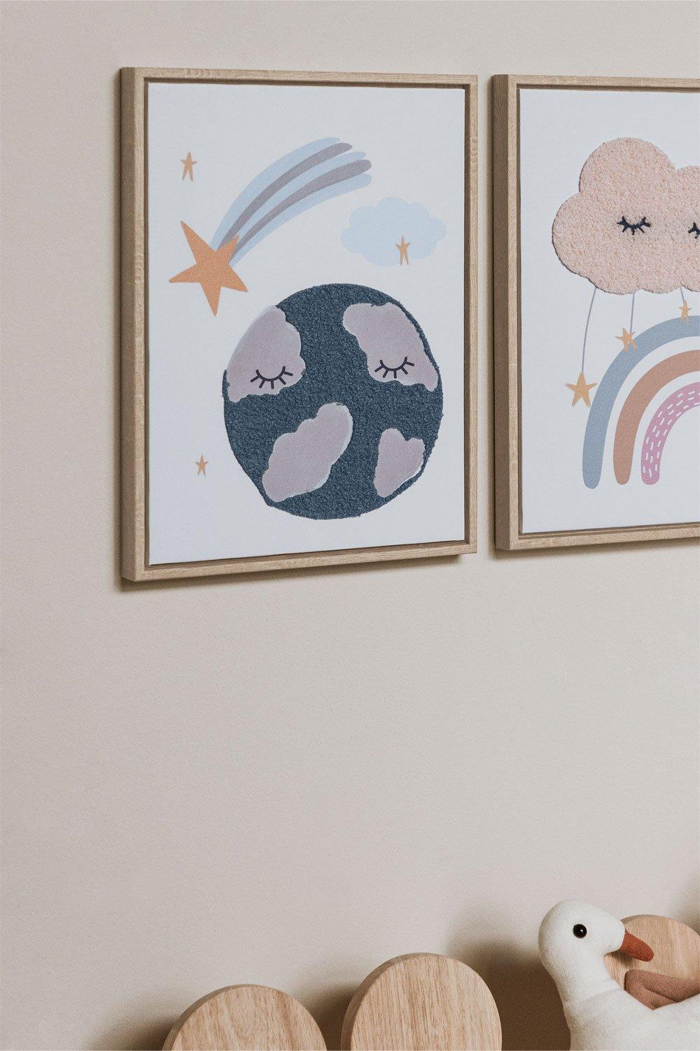 sklum Cuadro decorativo con textura textil (30x40 cm) Haley Kids