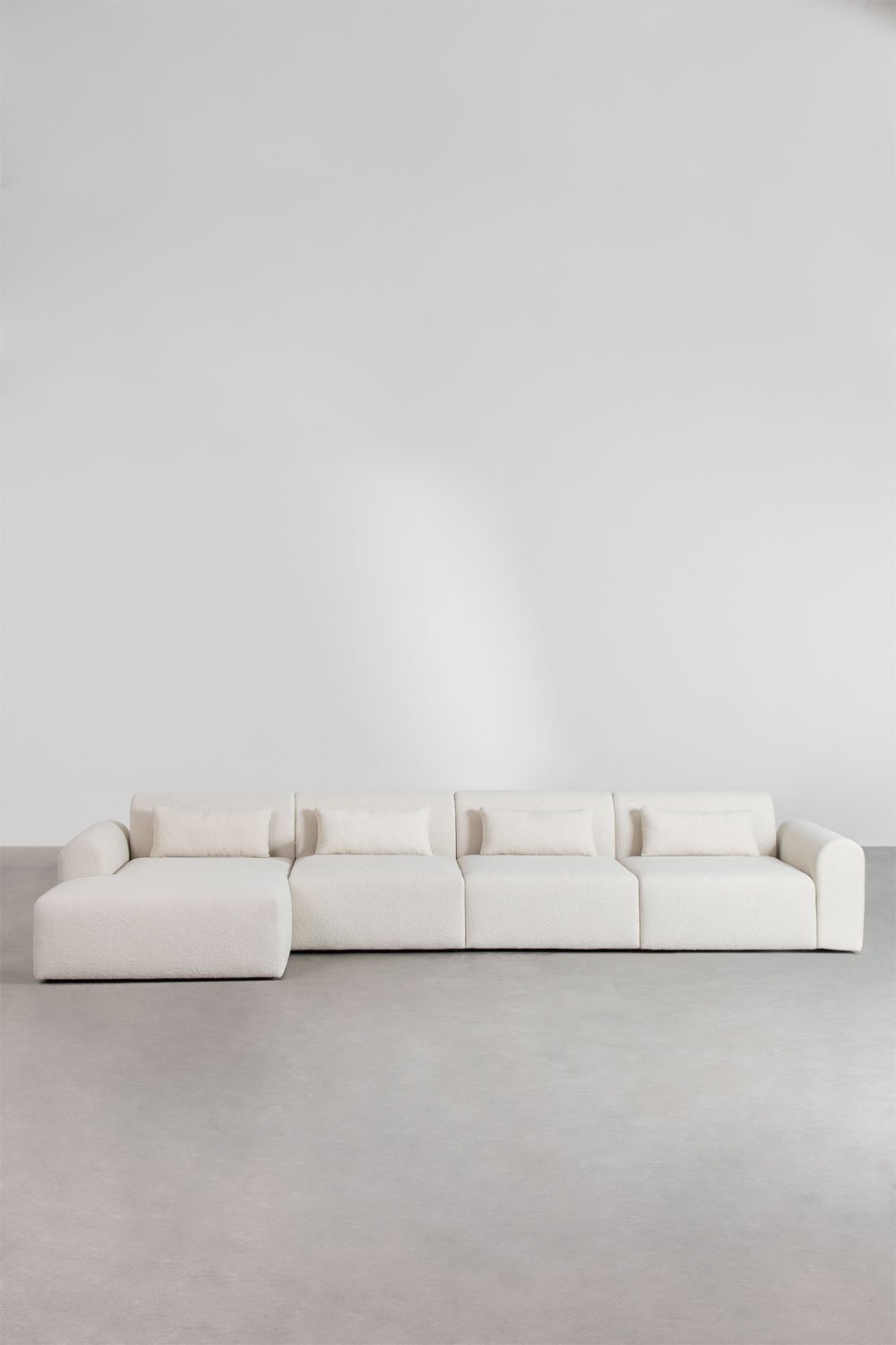 Sklum Czteroczęściowa Sofa Modułowa Z Lewą Szezlongą W Tkaninie Bouclé Borjan
