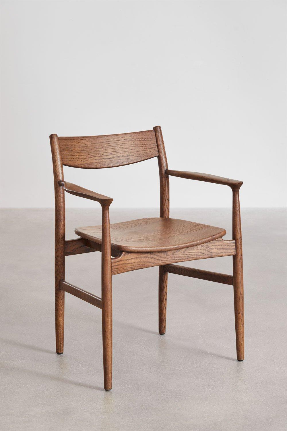 Sklum Dining Chair With Armrests In Oak Wood Mireita