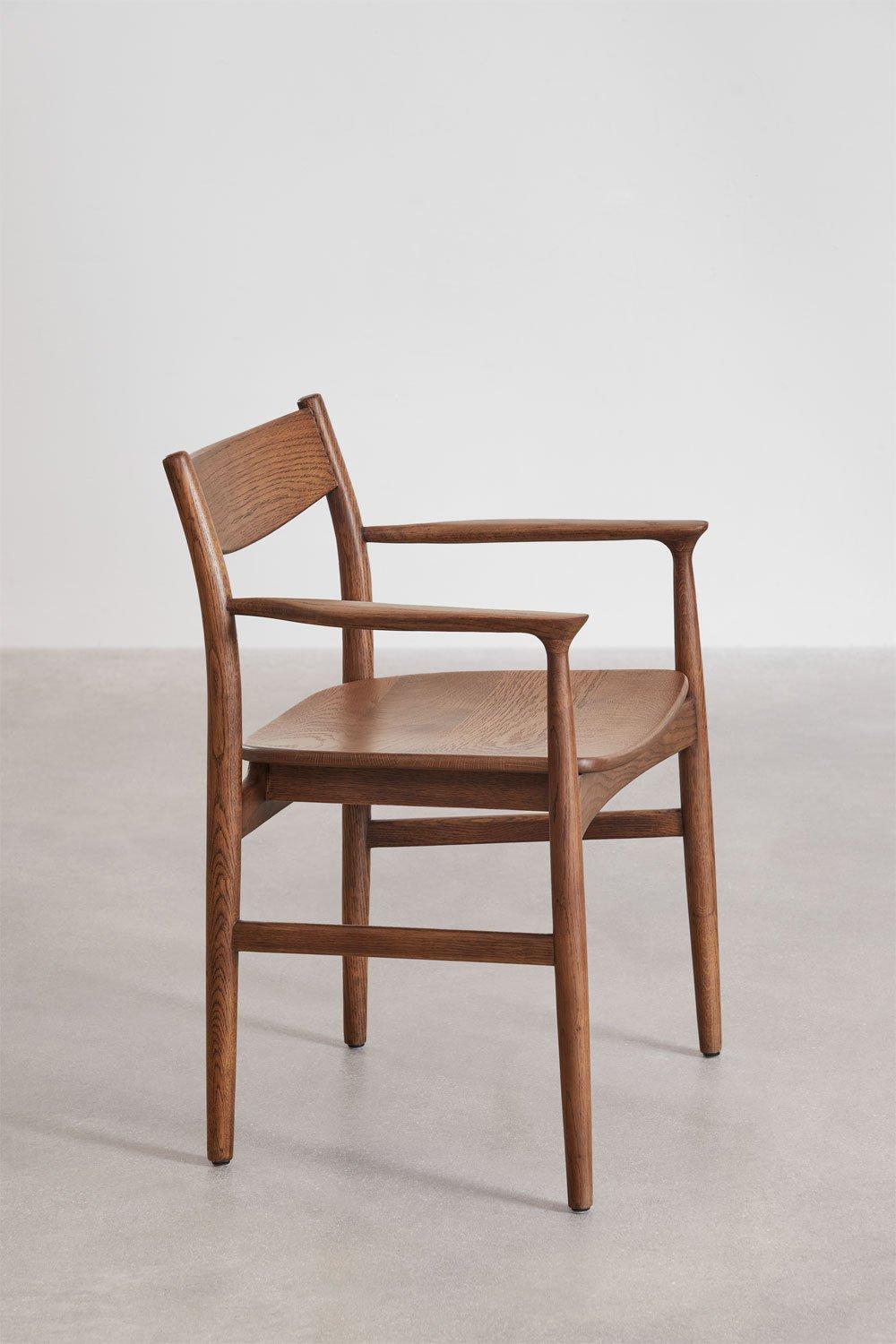 Sklum Dining Chair With Armrests In Oak Wood Mireita