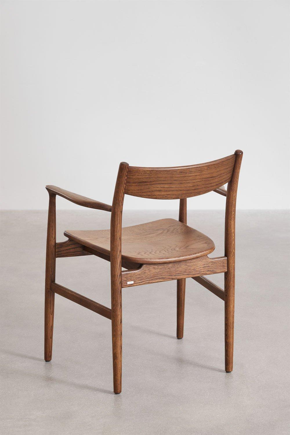 Sklum Dining Chair With Armrests In Oak Wood Mireita