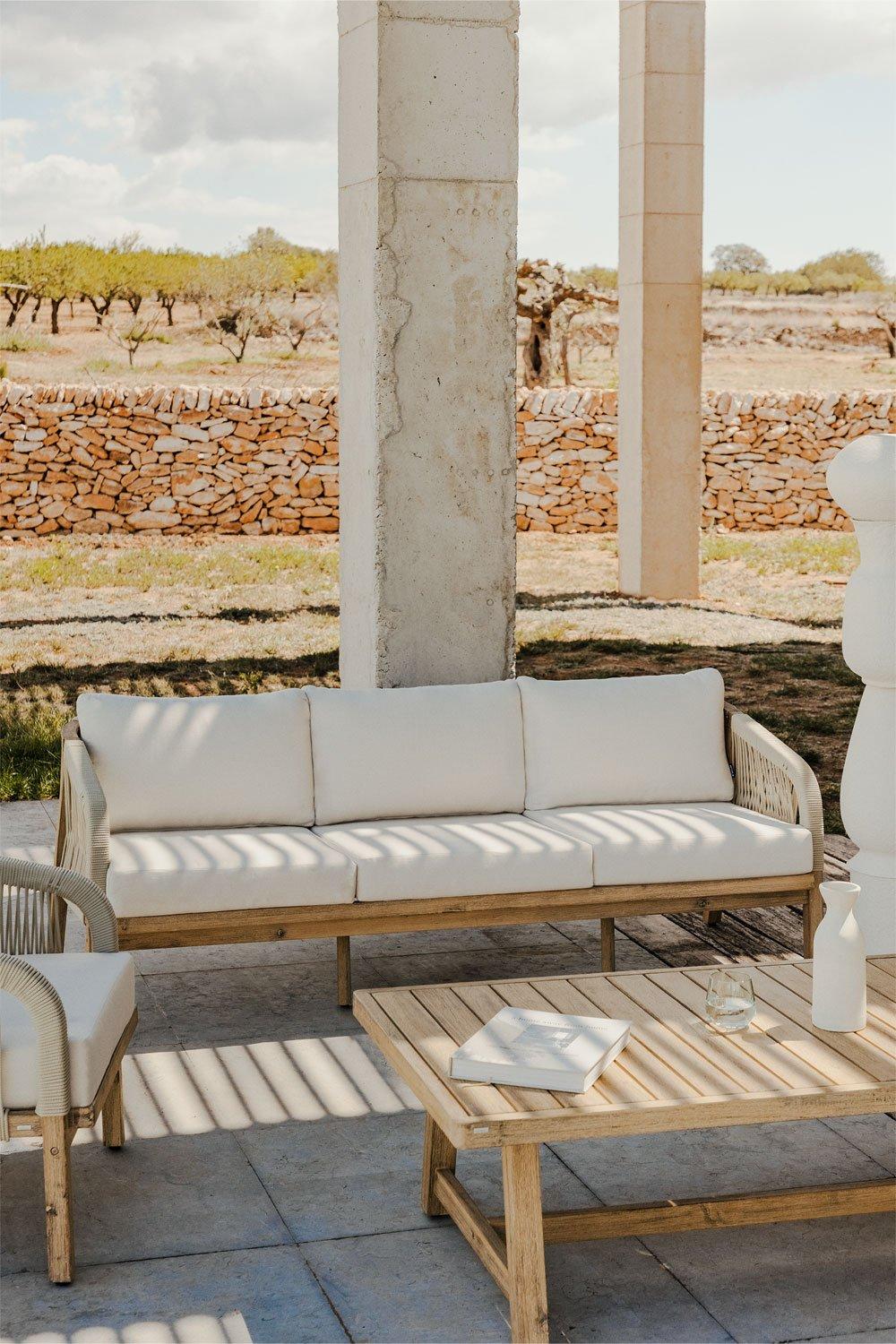 sklum Divano da giardino 3 posti in legno di acacia Dubai