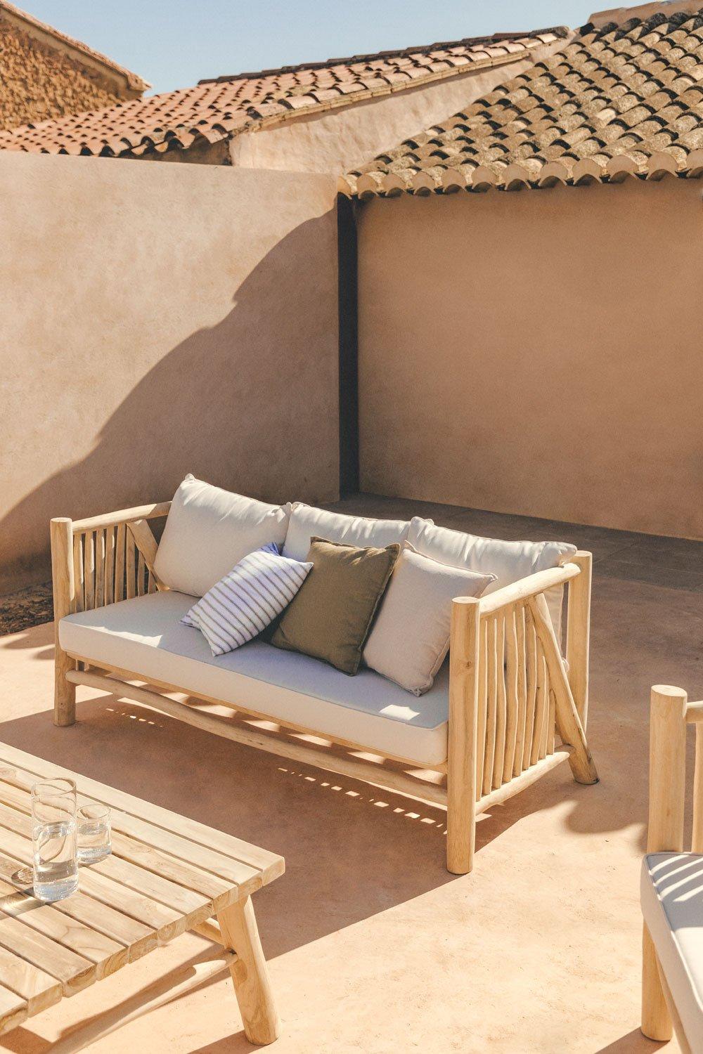 sklum Divano da giardino 3 posti in legno di teak Narel