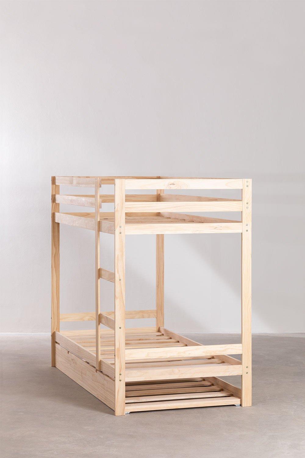 Sklum Drewniane łóżko Piętrowe Cooper Kids Z Materacem 90 Cm