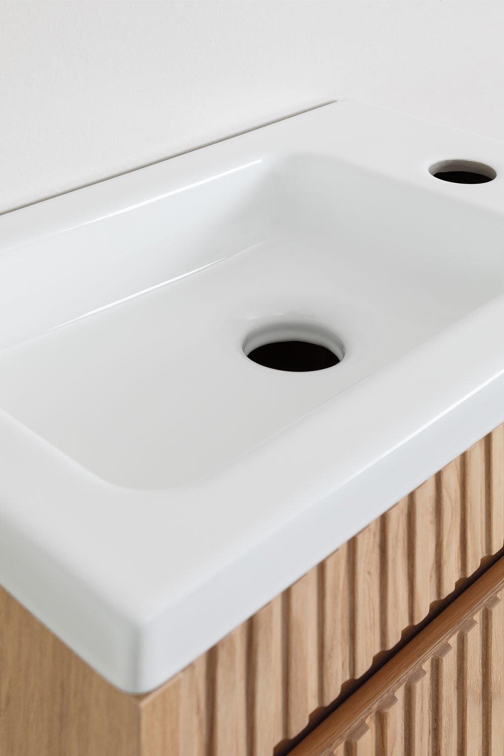 Sklum Drewniany Zestaw Mebli łazienkowych Narek Ze Zintegrowaną Umywalką