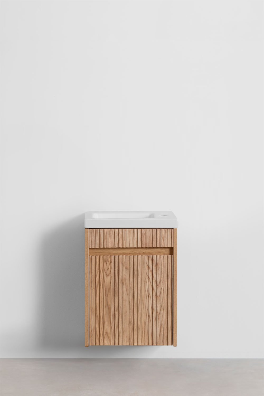 sklum Drewniany zestaw mebli łazienkowych Narek ze zintegrowaną umywalką