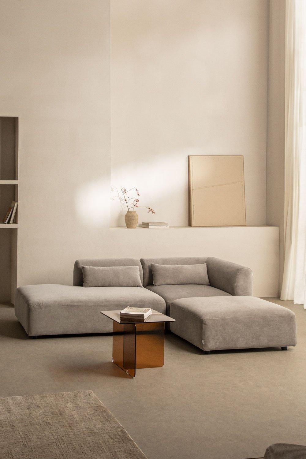 sklum Dwuczęściowa narożna sofa modułowa z lewym szezlongiem i pufą Fogler