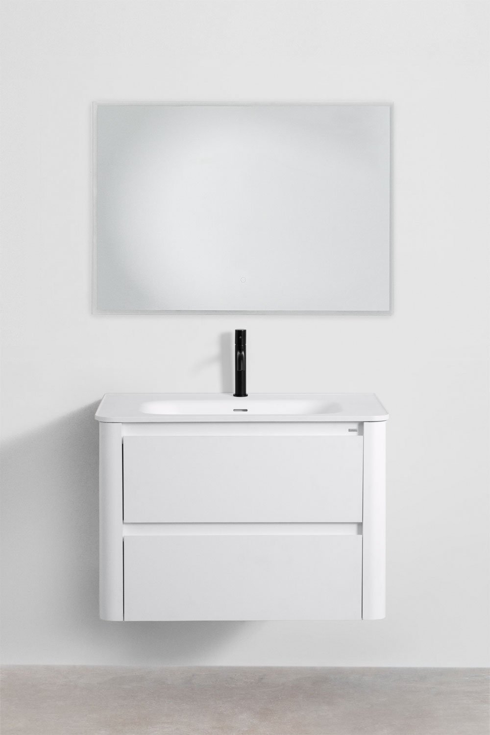 Sklum Ensemble De Meubles De Salle De Bain En Bois Avec Lavabo Intégré Et Miroir Egerton