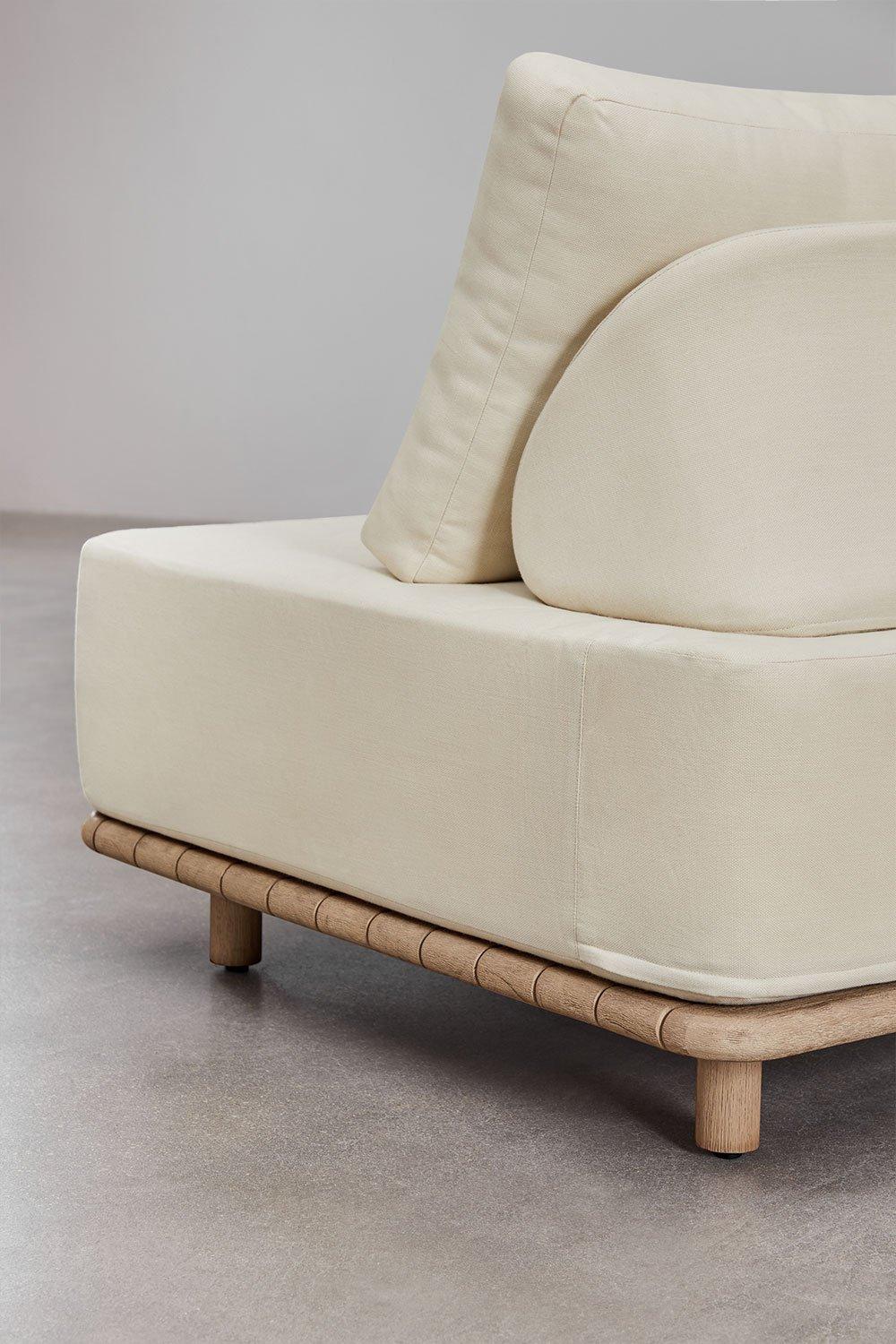 Sklum Ensemble De Salon Avec Canapé 2 Places Fauteuil Et Table Basse En Bois D'acacia Portet