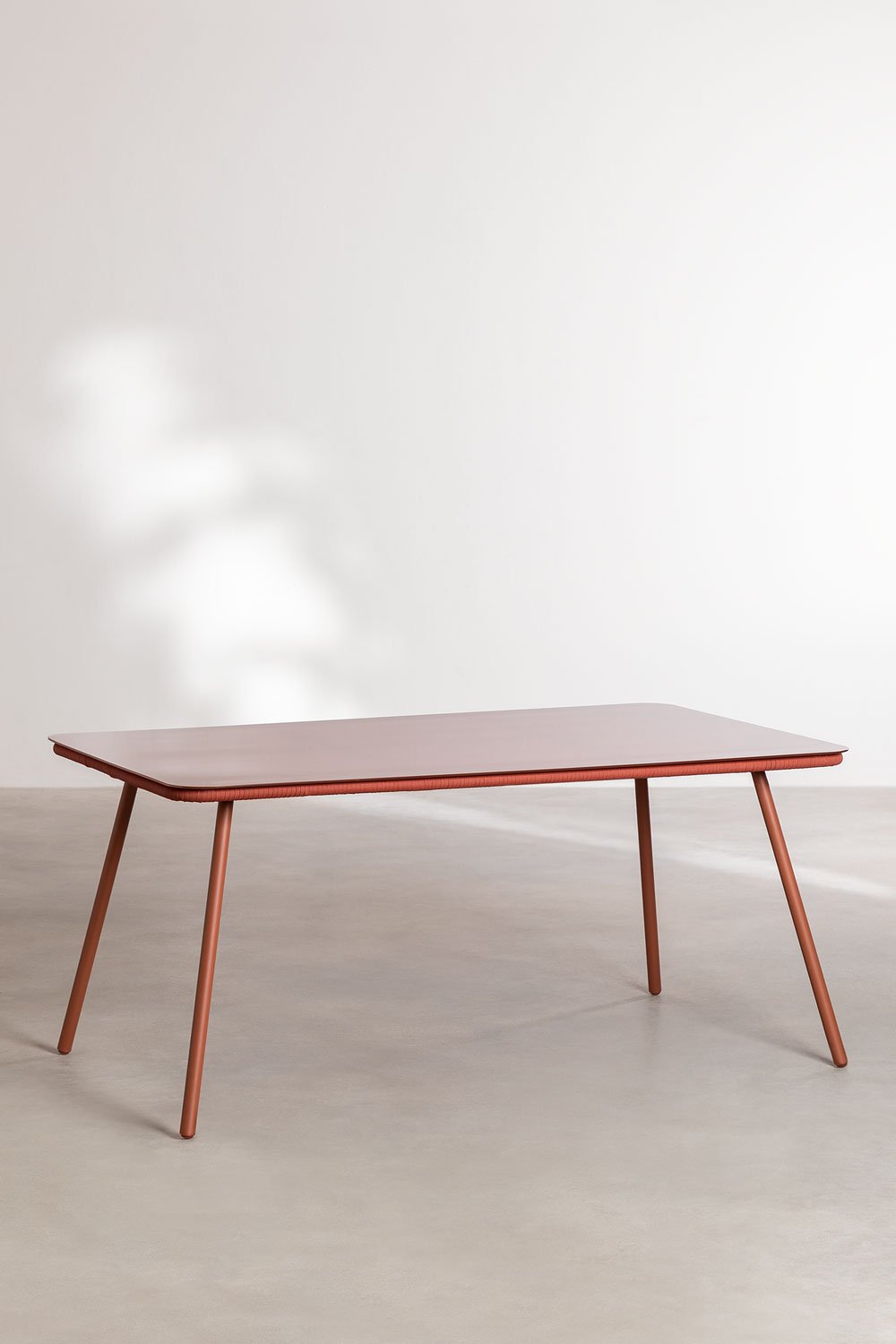 Sklum Ensemble De Table Rectangulaire 160 X 90 Cm Et 4 Chaises De Salle à Manger Empilables En Aluminium Arhiza
