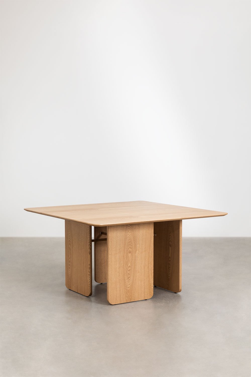 Sklum Ensemble Table Carrée En MDF Et Placage Frêne (140x140 Cm) Ginger Et 8 Chaises De Salle à Manger En Velours Xastru