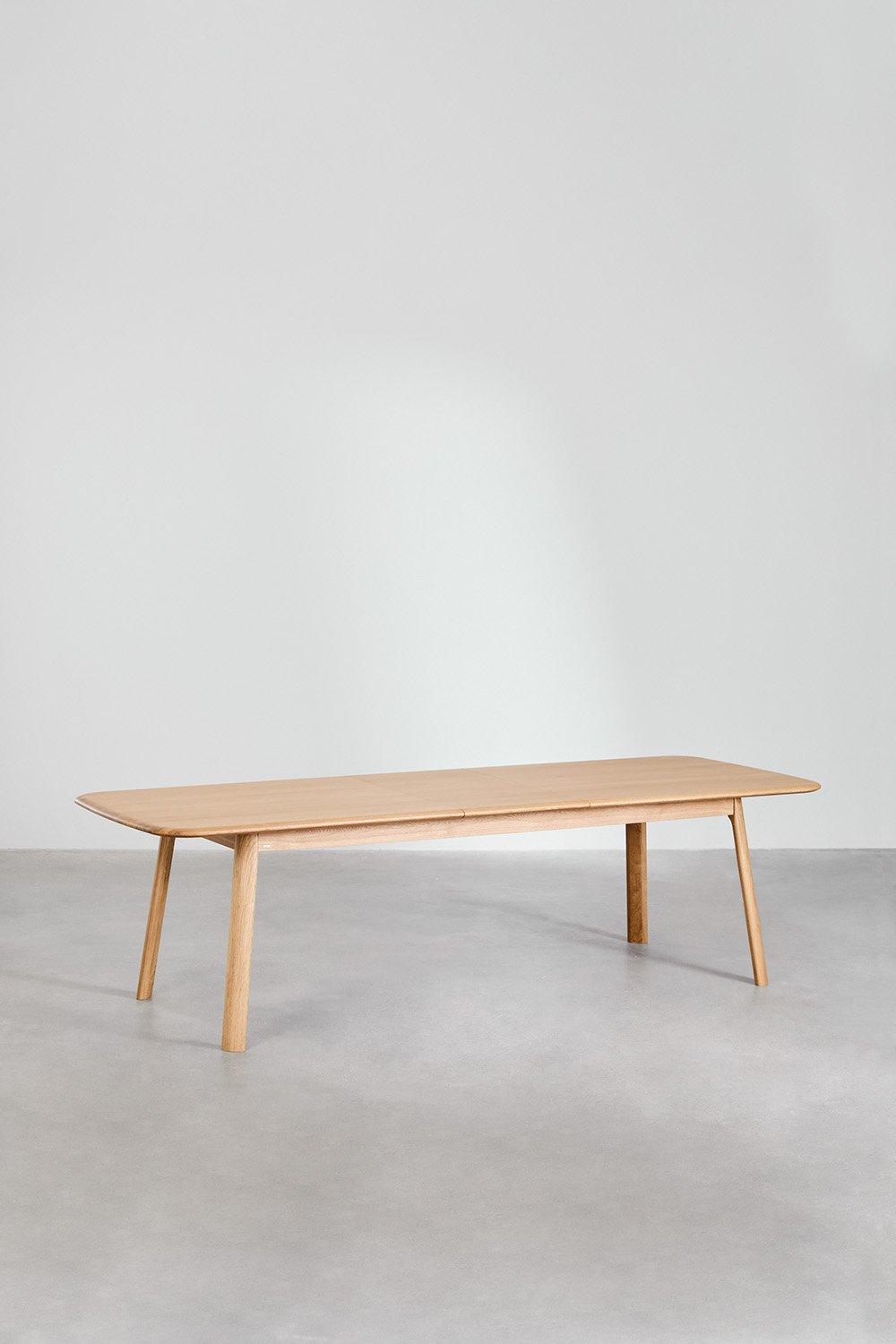 Sklum Ensemble Table Extensible Treveris (220-320x95 Cm) Et 12 Chaises De Salle à Manger En Bois De Chêne Mara Signature