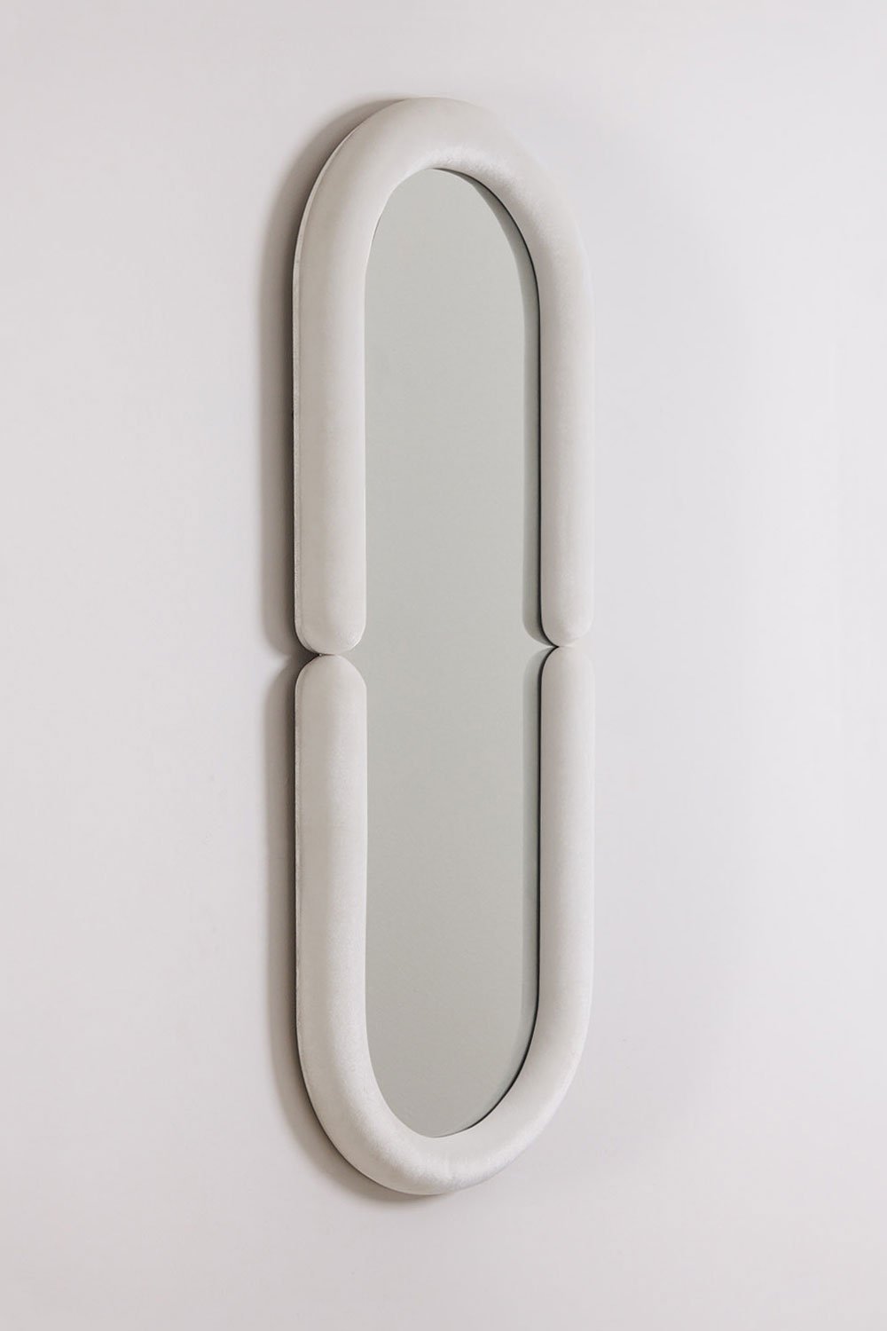 Sklum Espejo De Pared Ovalado En Terciopelo (60x160 Cm) Santes