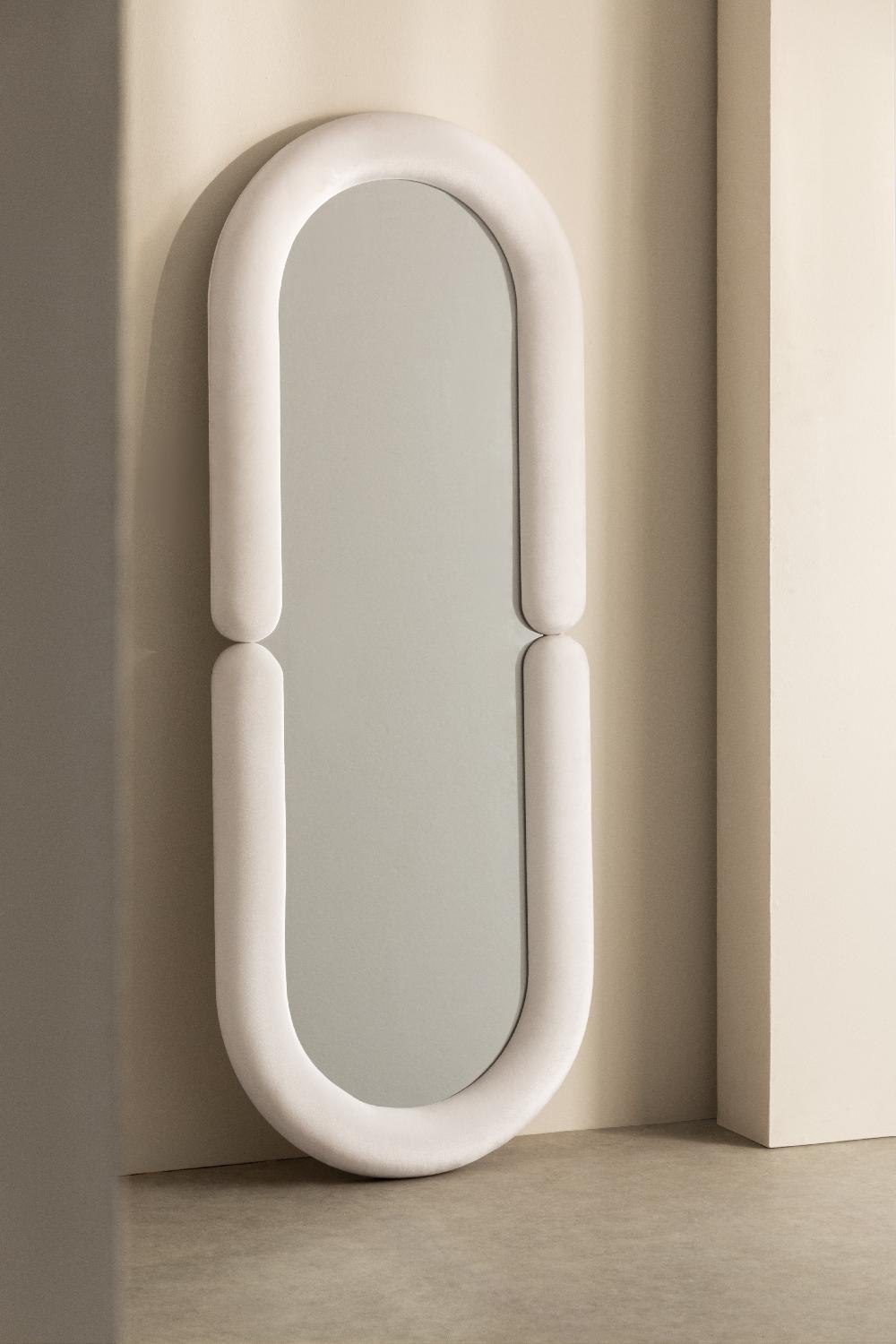 sklum Espejo de pared ovalado en terciopelo (60x160 cm) Santes