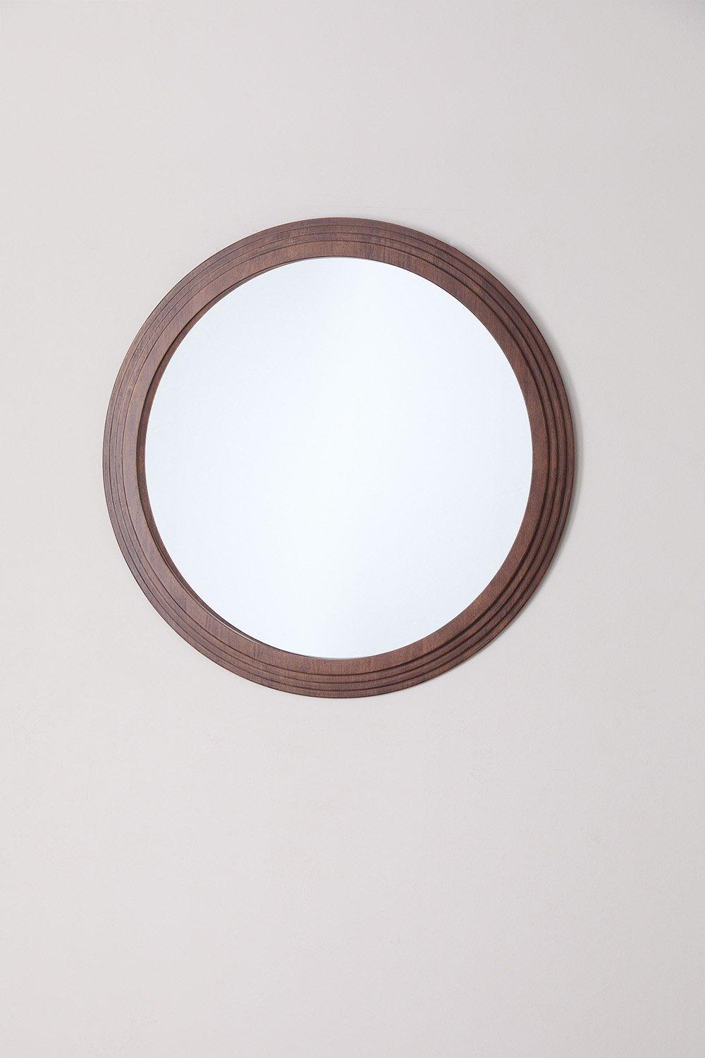 Sklum Espejo De Pared Redondo En Madera De Roble (Ø75 Cm) Ozande