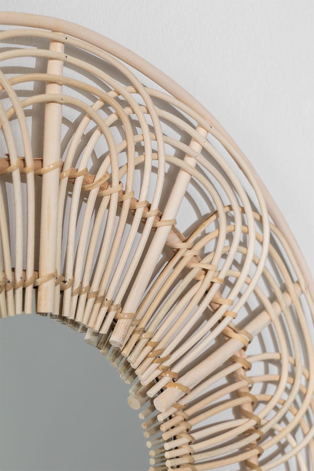 Sklum Espejo De Pared Redondo En Ratán (Ø60 Cm) Corent