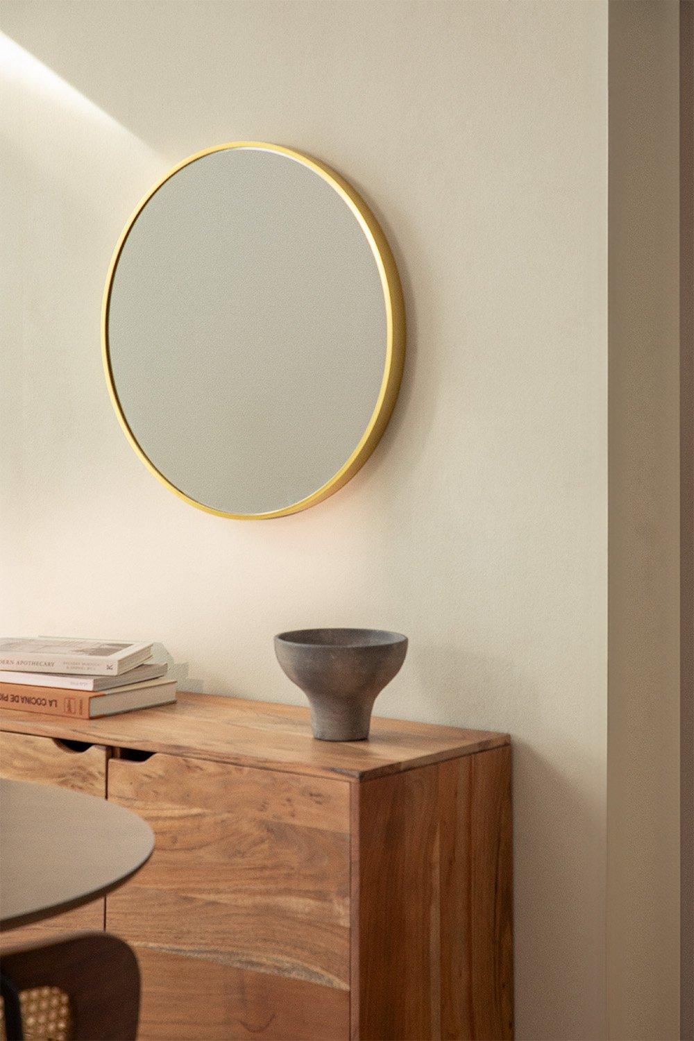 sklum Espejo de pared redondo Ø60 cm en aluminio Oreste