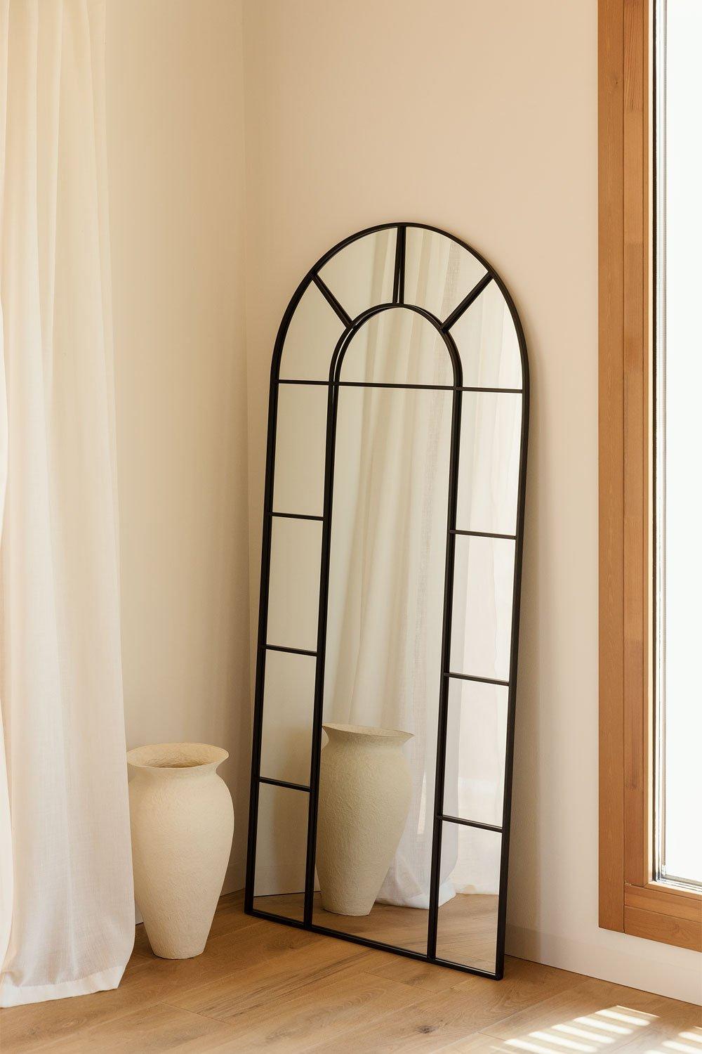 sklum Espelho de parede de metal com efeito janela (80x180 cm) Diana