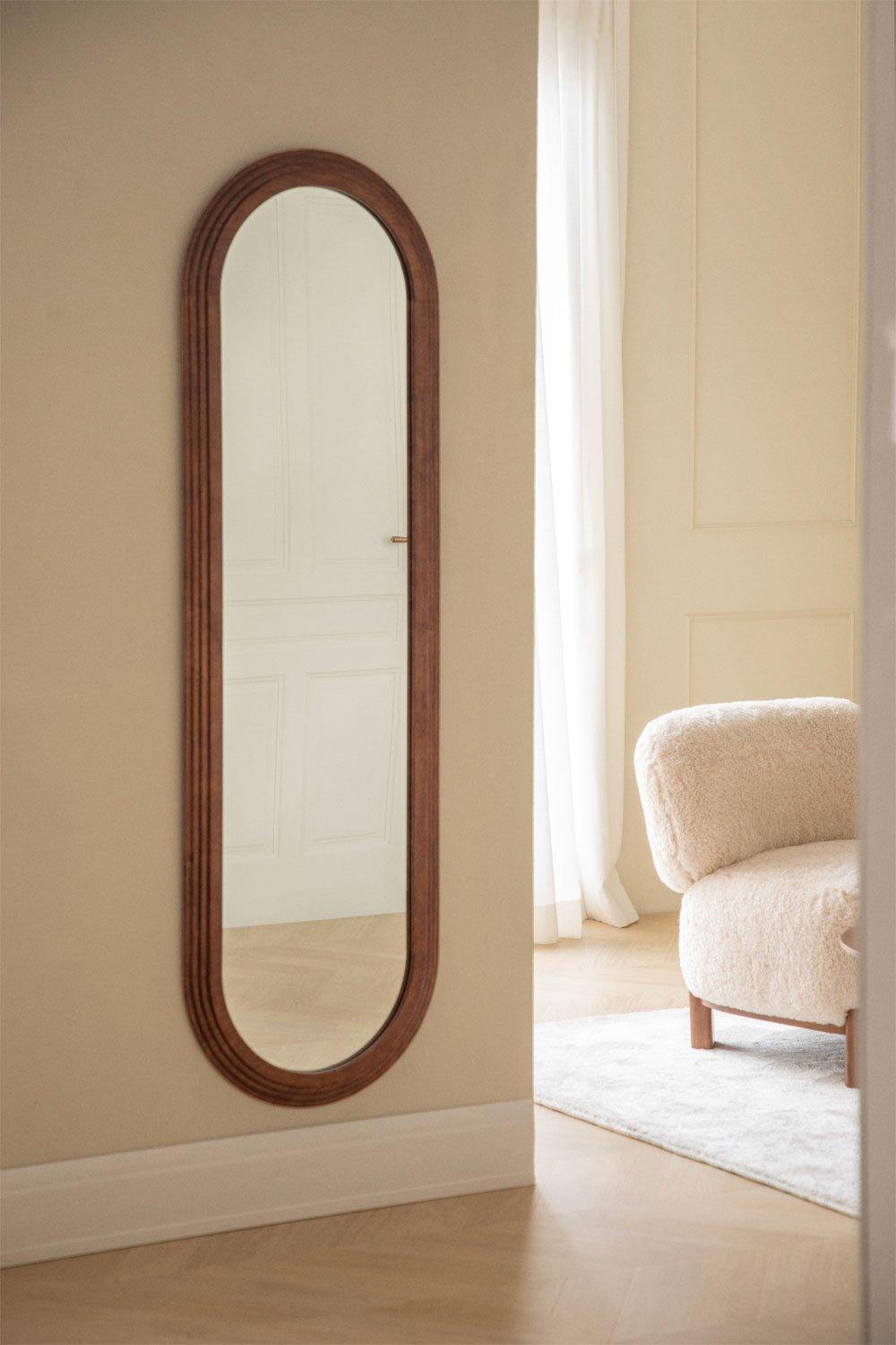 sklum Espelho de parede oval em madeira de carvalho (50x165 cm) Munar