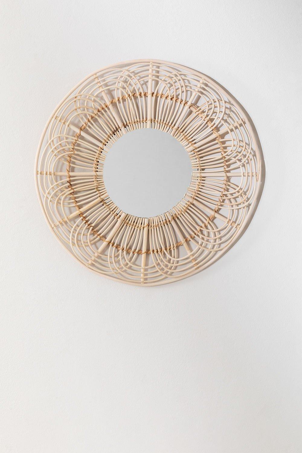 sklum Espelho de Parede Redondo em Rattan (Ø60 cm) Corent