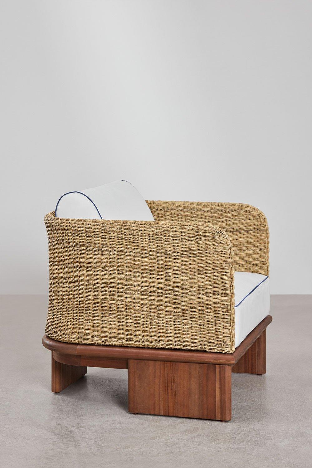 Sklum Famara Rattan And Acacia Wood Garden Armchair