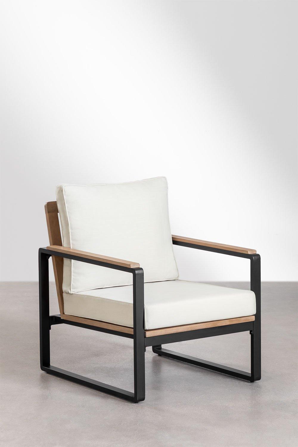 Sklum Fauteuil De Jardin En Aluminium Et Bois D'acacia Giselle