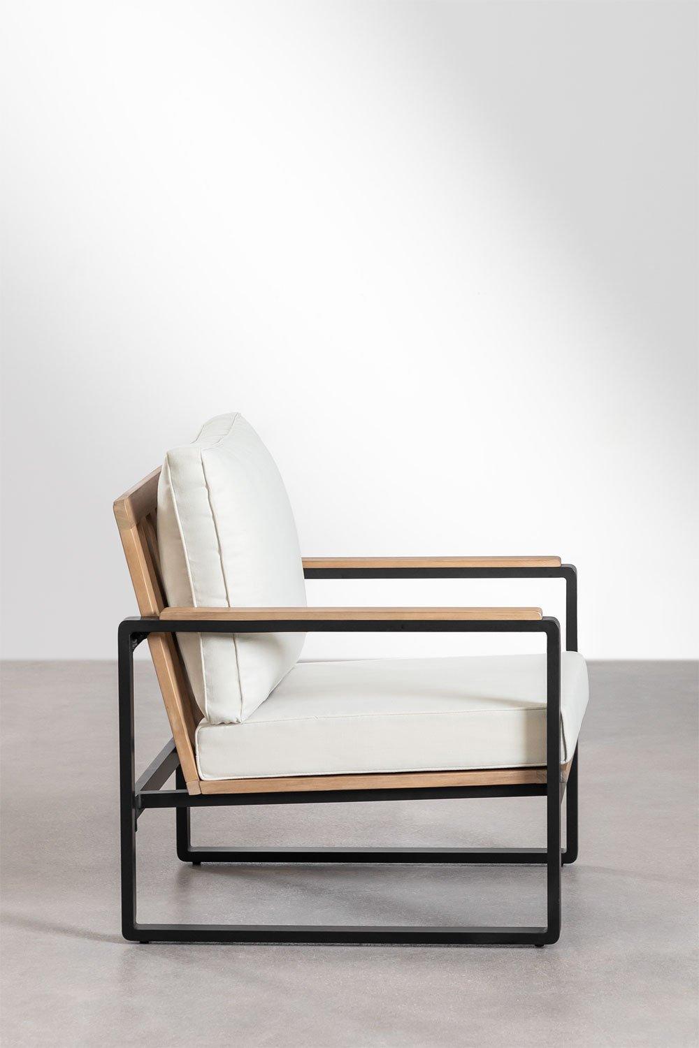 Sklum Fauteuil De Jardin En Aluminium Et Bois D'acacia Giselle