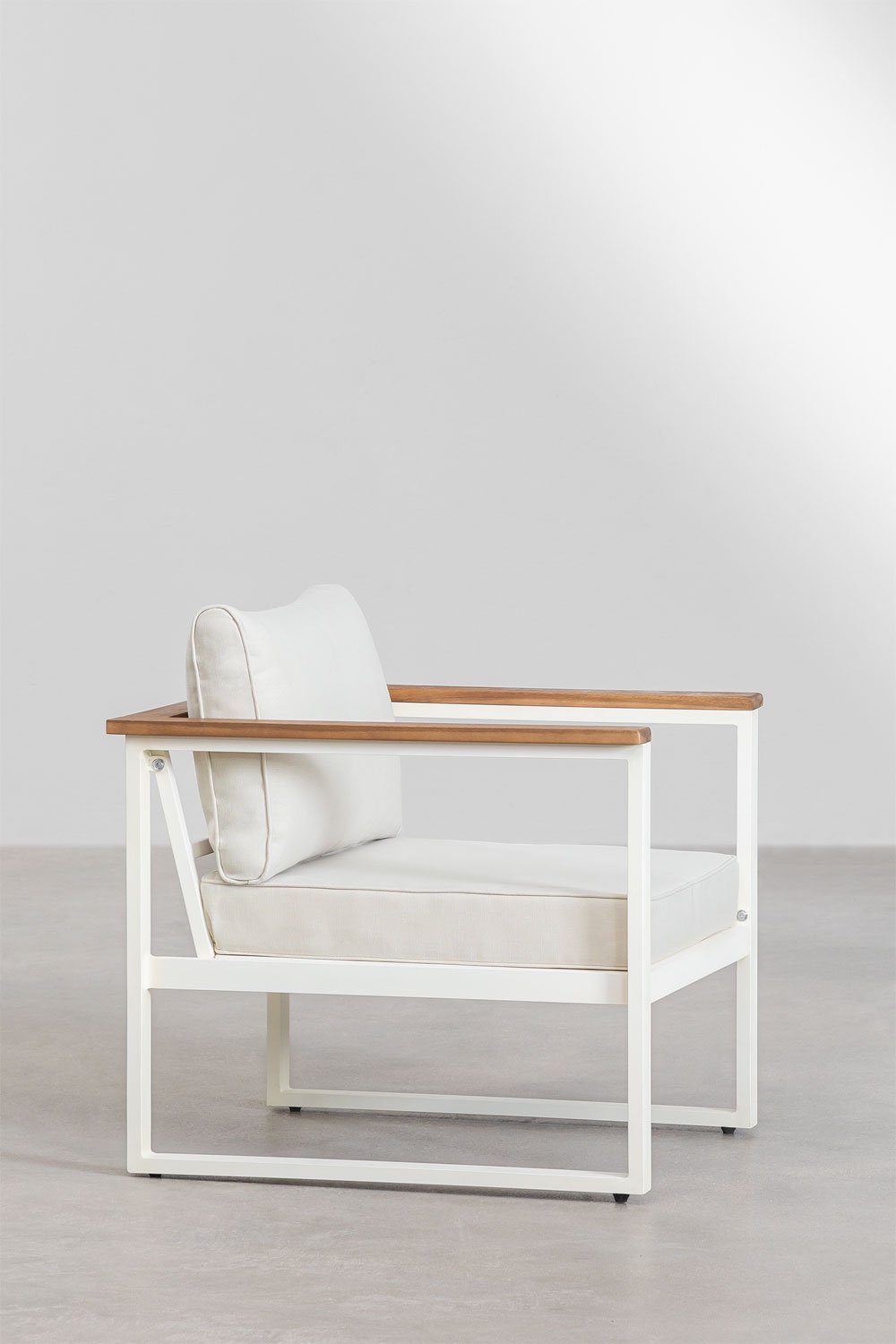 Sklum Fauteuil De Jardin En Aluminium Et Bois D'acacia Lipov
