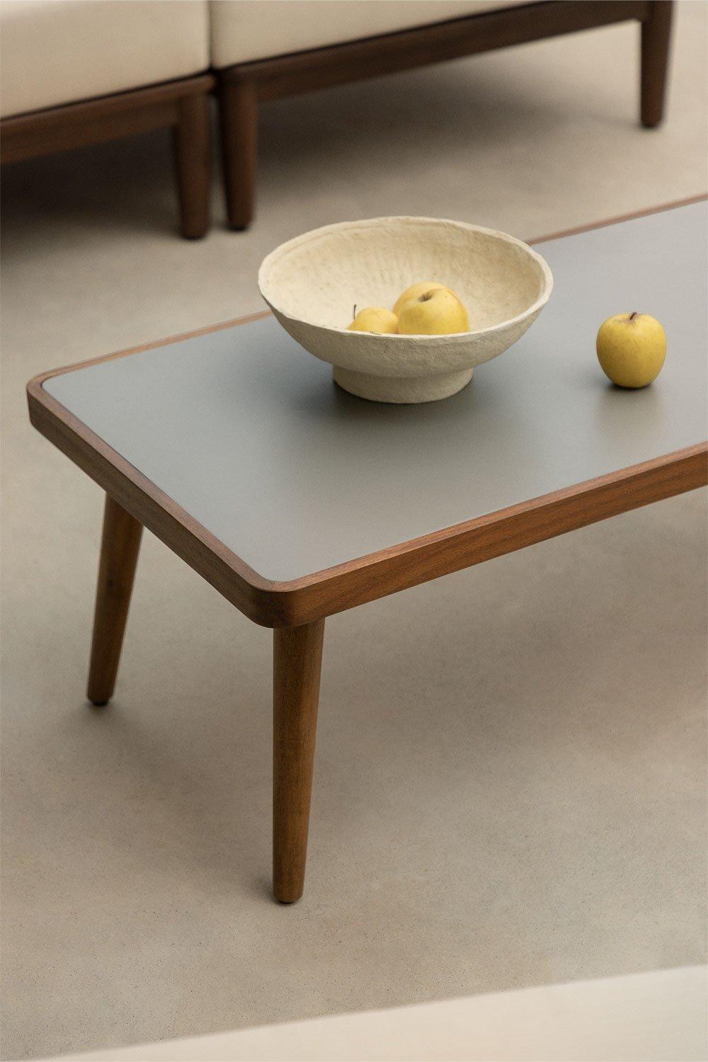 Sklum Garden Coffee Table In Cement And Acacia Wood Marilia