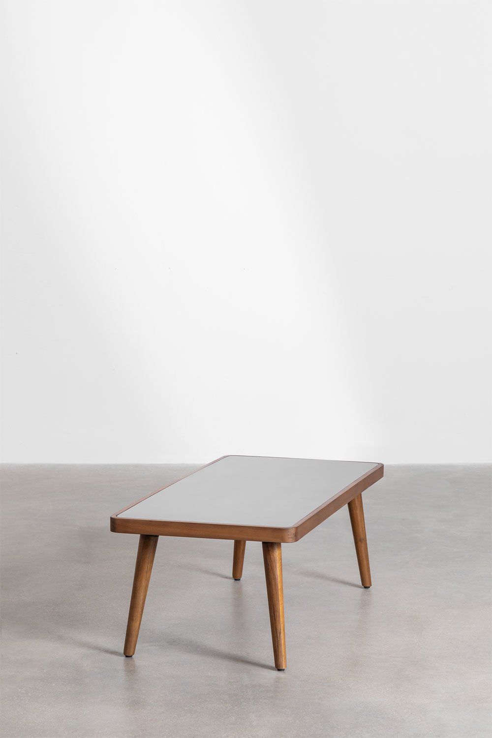 Sklum Garden Coffee Table In Cement And Acacia Wood Marilia
