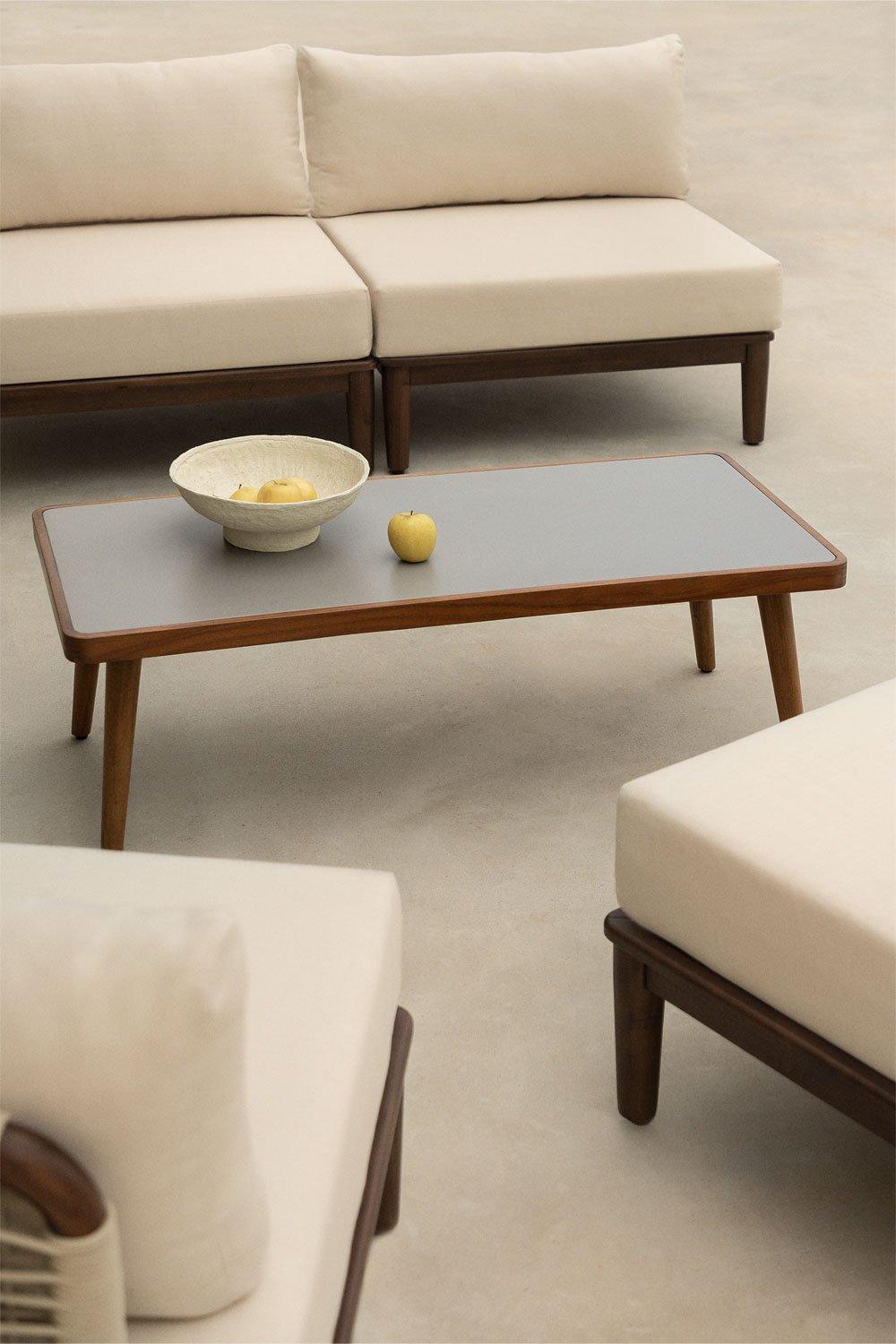 sklum Garden coffee table in cement and acacia wood Marilia