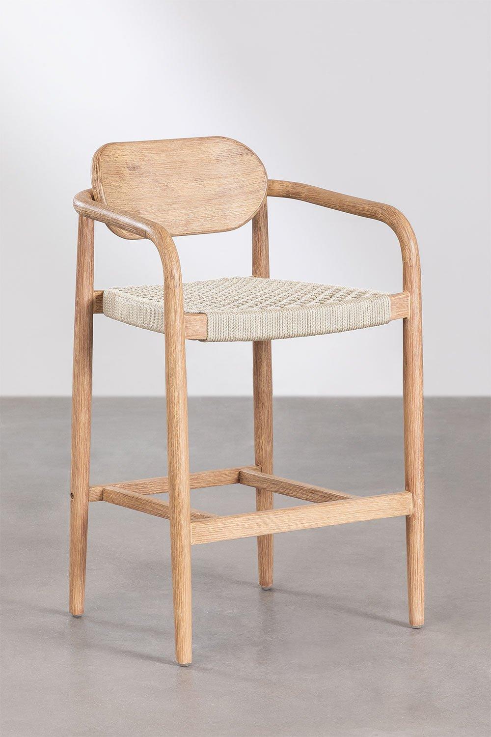 Sklum Garden High Stool 66cm Cream Beige Wooden Naele