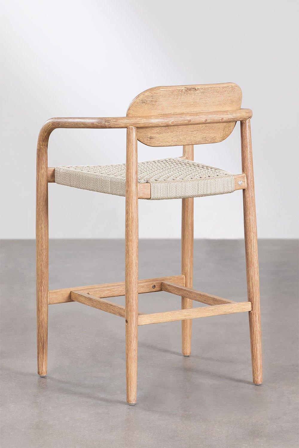 Sklum Garden High Stool 66cm Cream Beige Wooden Naele