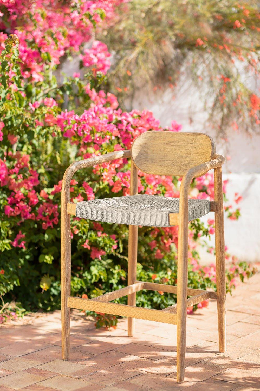 sklum Garden High Stool 66cm cream beige wooden Naele