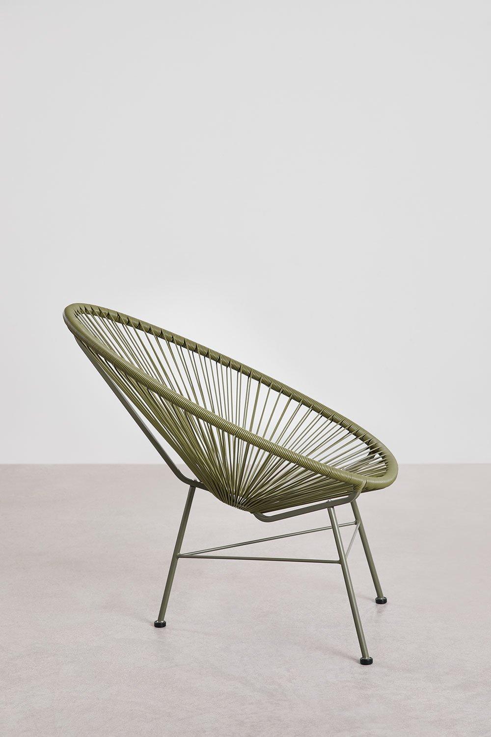 Sklum Garden Set With 2 Armchairs And Side Table In Steel And Synthetic Wicker New Acapulco