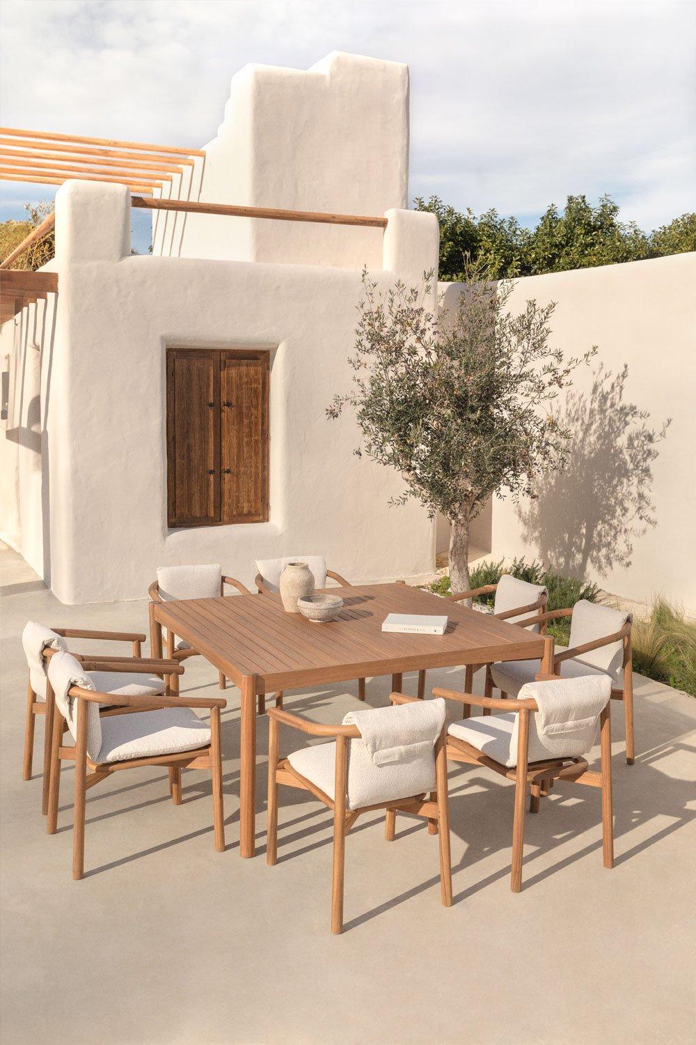 sklum Garden table square 150x150 cm in acacia wood Aderyn