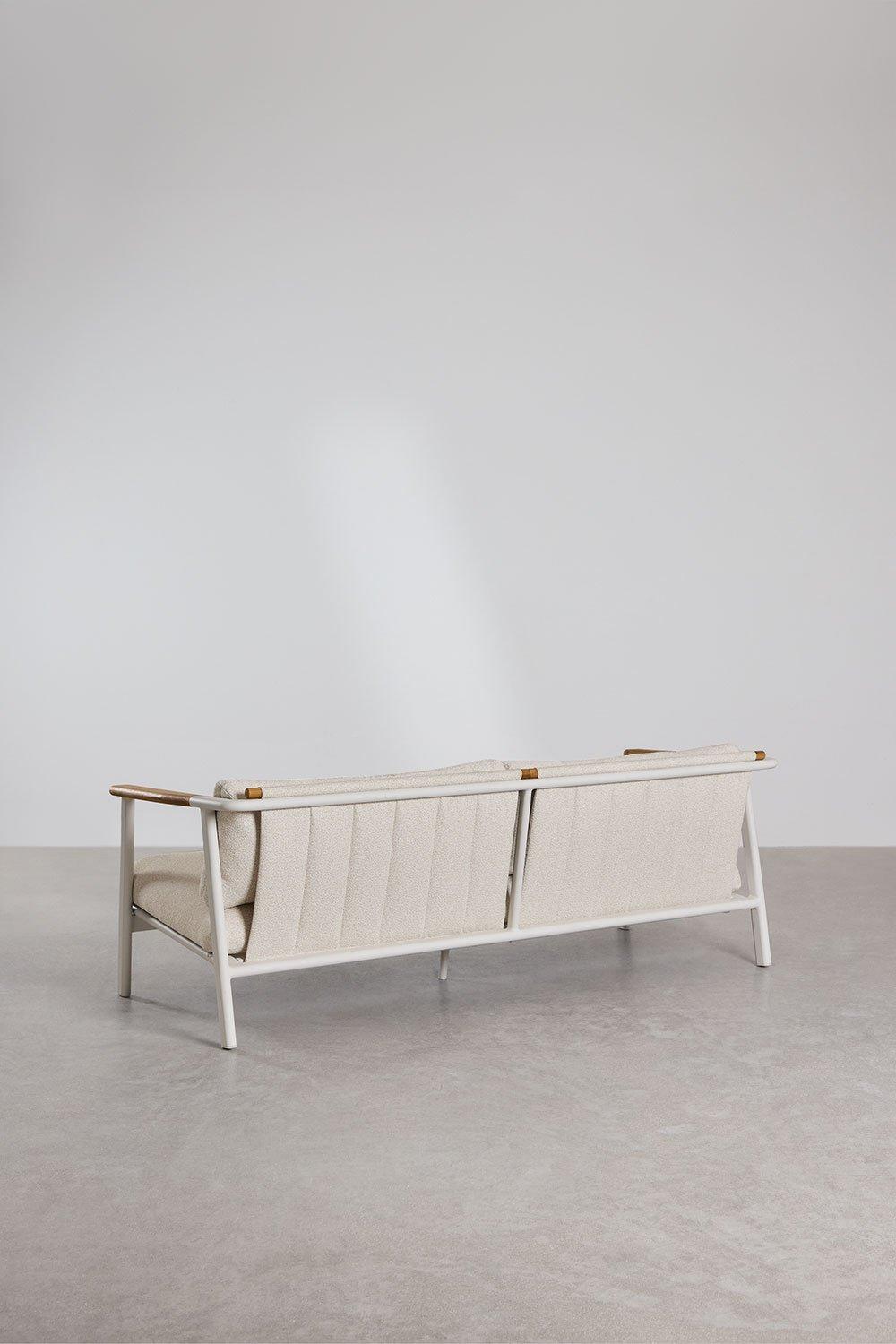 Sklum Garten-Set Mit 2-Sitzer-Sofa Aus Bouclé-Stoff 2 Couchtischen Und 2 Sesseln Aus Aluminium Yervin