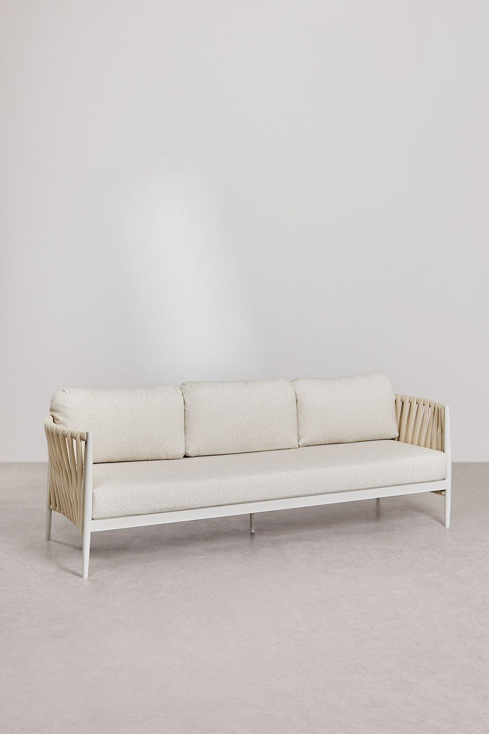 Sklum Garten-Set Mit 3-Sitzer-Sofa Rechteckigem Couchtisch 120x70 Cm Und 2 Sesseln Aus Aluminium Sereilen
