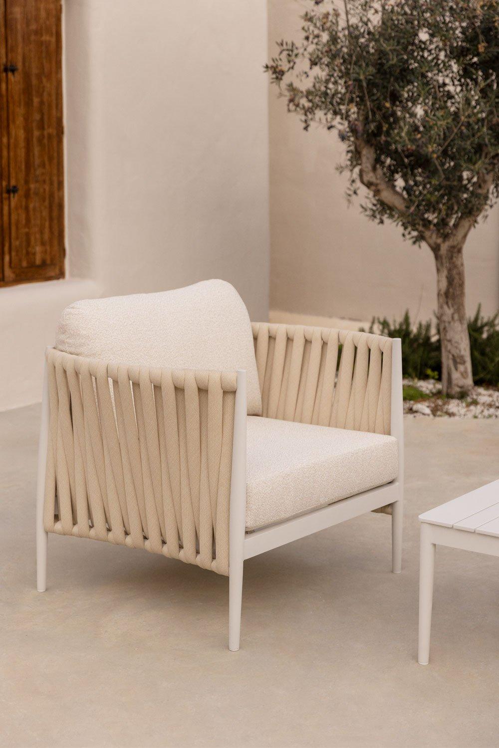 sklum Gartensessel Sereilen aus Aluminium und Bouclé-Stoff