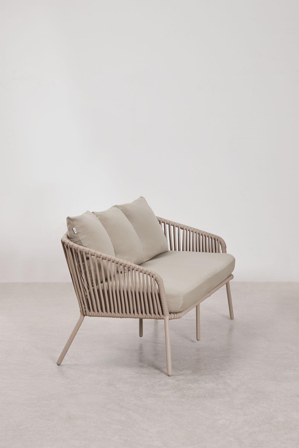 Sklum Gartenset Mit 2-Sitzer-Sofa 2 Sesseln Und Couchtischen Aus Aluminium Und Geflochtenem Seil Arhiza