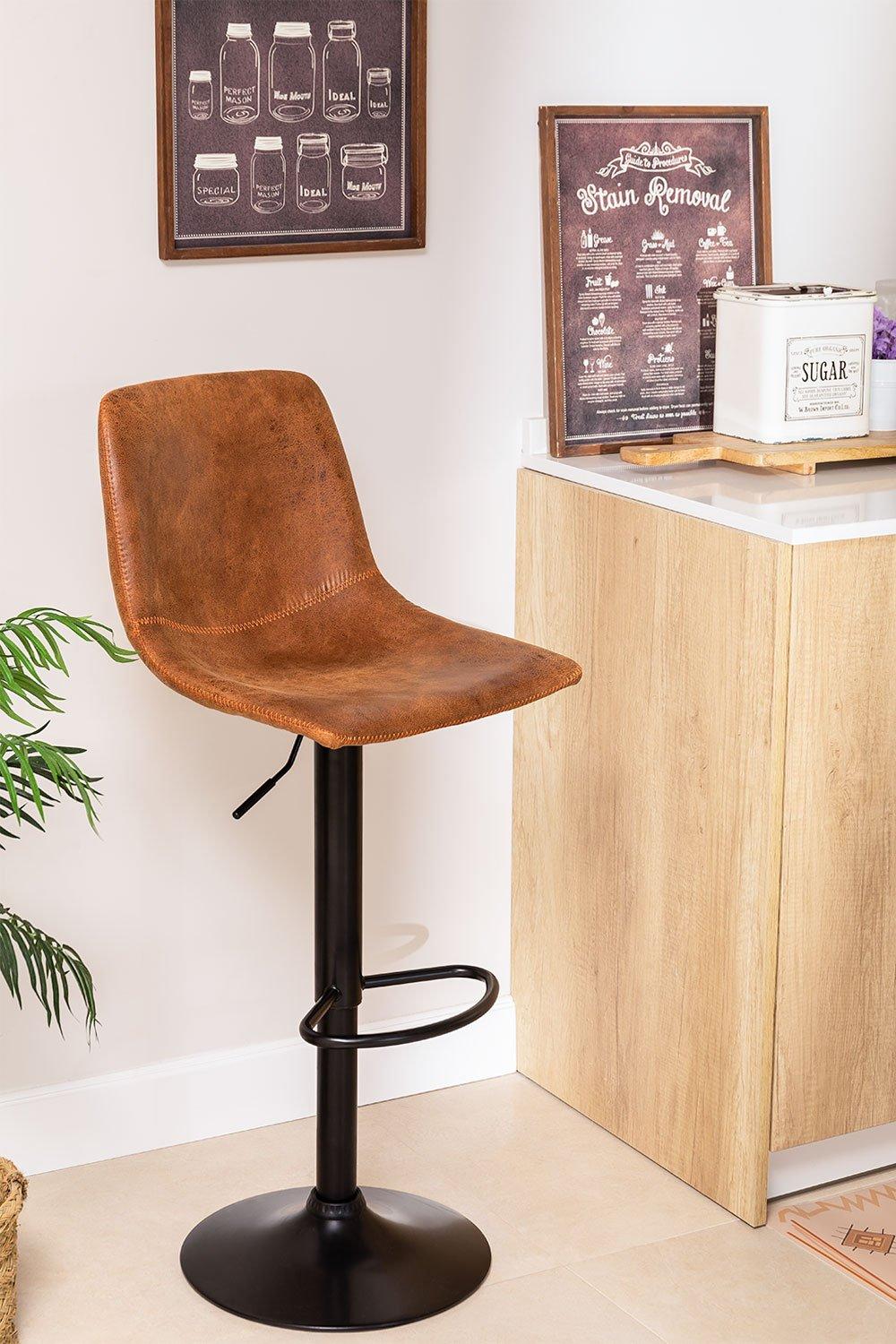 sklum Hoge kruk verstelbaar in kunstleer camel vintage Ody Style