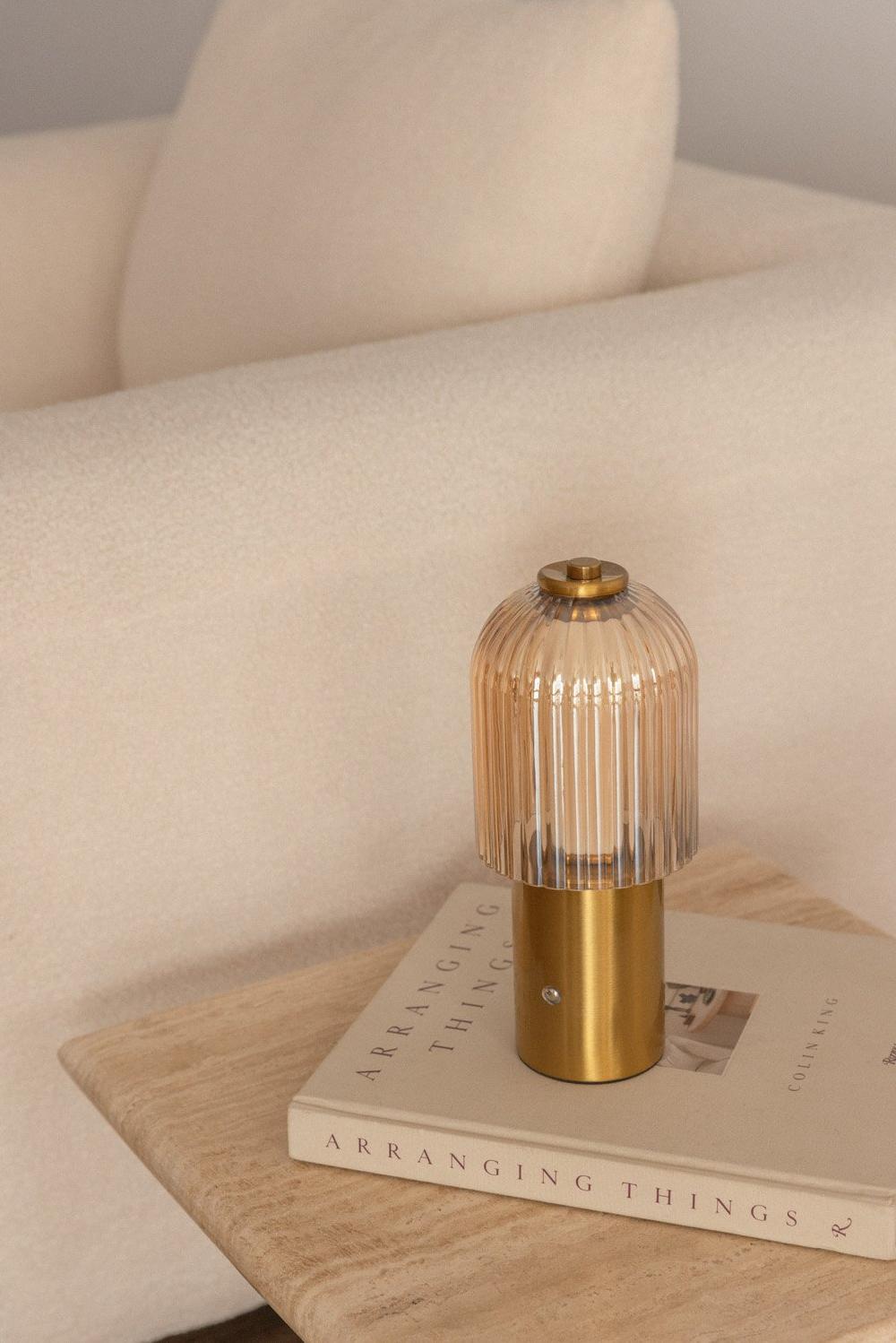 sklum Kabellose LED-Tischlampe aus Eisen und Glas Neristan